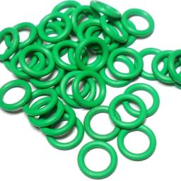 16swg (1.6mm) 3/8in. (10.0mm) ID 6.3AR  EPDM Rubber Jump Rings - Green