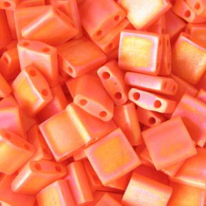 Miyuki TILA Beads - Matte Opaque Orange AB