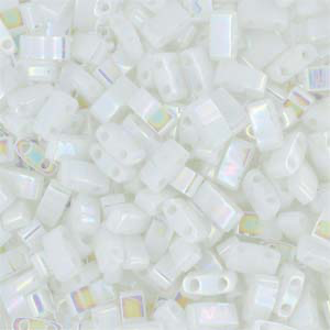 Miyuki HALF TILA Beads - White Pearl AB