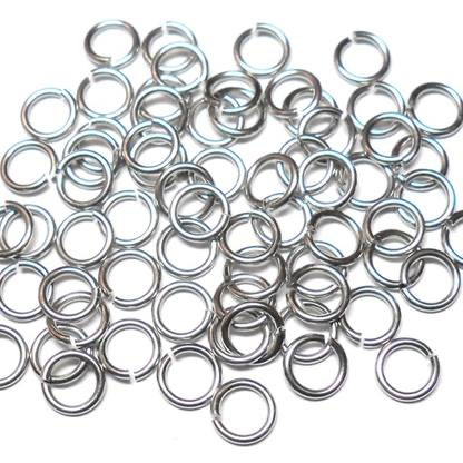 20awg (0.8mm) 11/64in. (4.6mm) ID  5.7AR Softer Tempered and Saw Cut Stainless Jump Rings