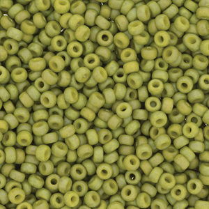 8/0 Miyuki SEED Bead - Olive Frosted Opaque Glaze Rainbow