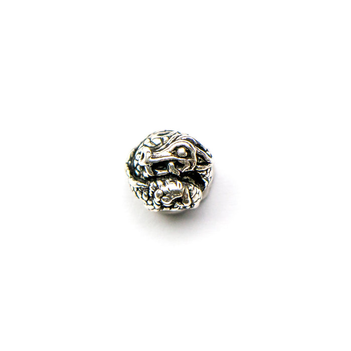 8mm Dragon Bead - Antique Silver Plate